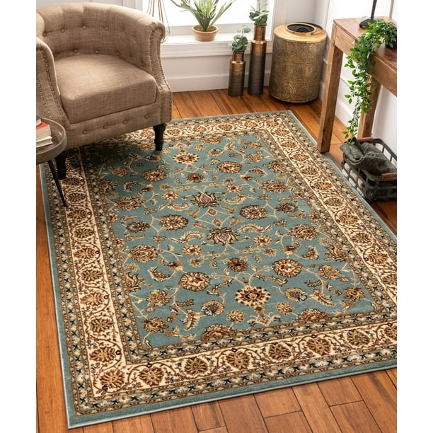 3'11 x 5'3 Easy to Clean Stain Fade Resistant Shed Free Modern Contemporary Traditional Soft Living Dining Room Rug Noble Sarouk Ivory Persian Floral Oriental Formal Traditional Area Rug 3x5 4x6 